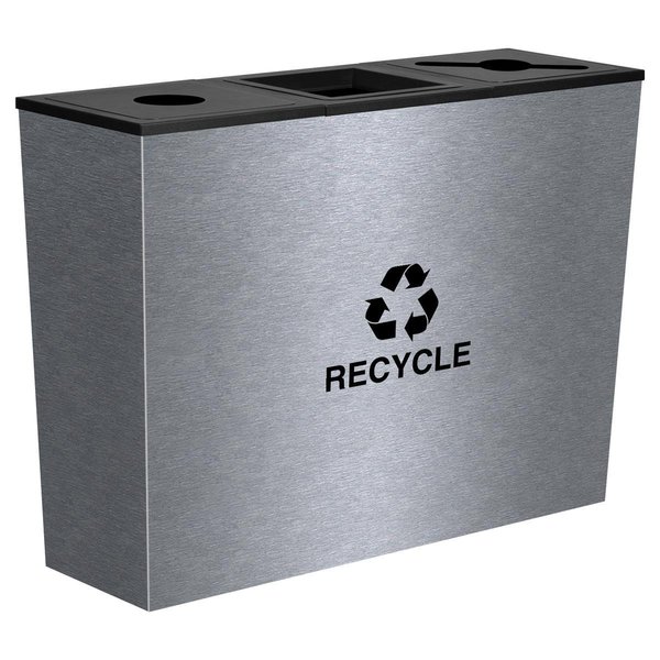 Ex-Cell Kaiser Ex-Cell Kaiser RC-MTR-3 SS tapered recycling receptacle Three Stream unit- Stainless Steel finish RC-MTR-3 SS